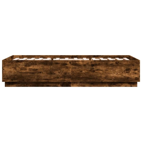 Sängram rökfärgad ek 100x200 cm konstruerad trä