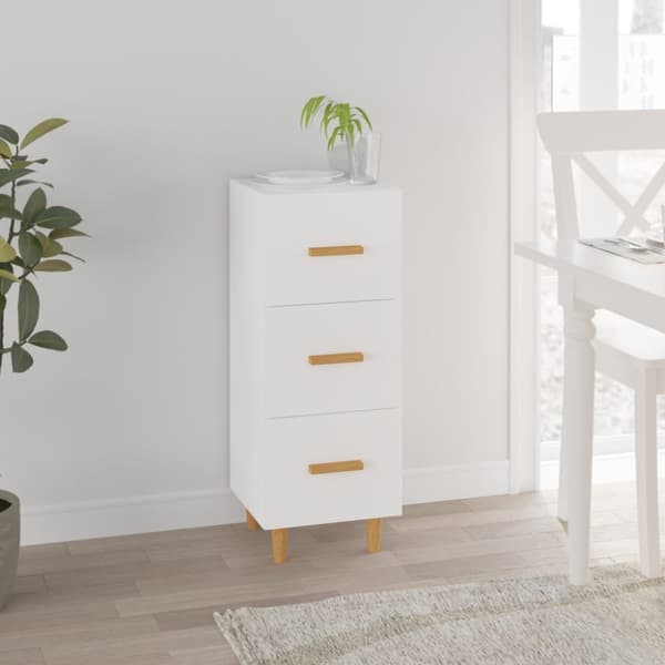 Skänk vit 34,5x34x90 cm konstruerat trä