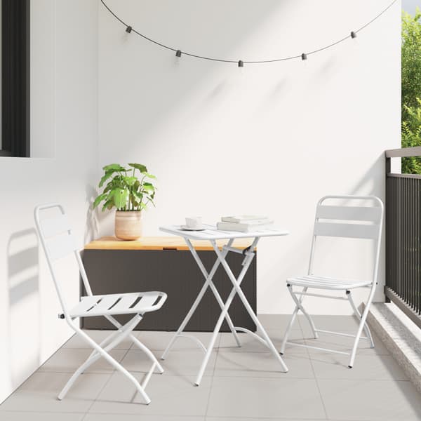 Fällstol för trädgård 2 pcs Vit 42 x 52 x 82cm