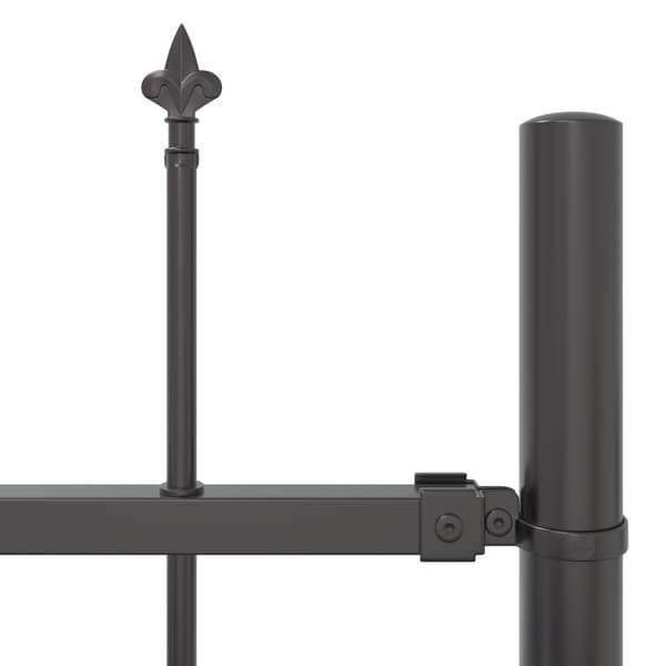 Trädgårdsstängsel 4 pcs Grå 6,8 x 1,5 m Pulverlackerad stål