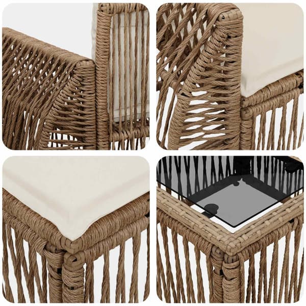 Trädgårdsoffset 14 pcs Beige och krämvit konstrotting