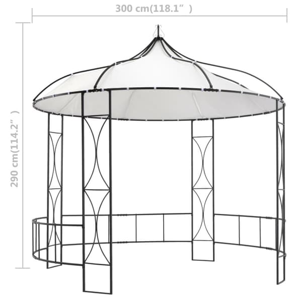 Paviljong 300x290 cm vit rund
