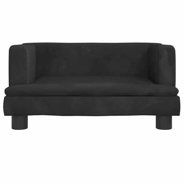 Barnsoffa svart 60x40x30 cm sammet