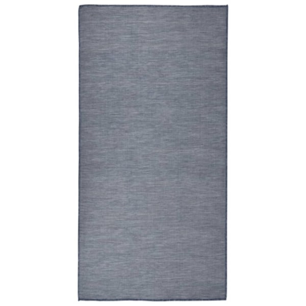 Utomhusmatta plattvävd 100x200 cm blå