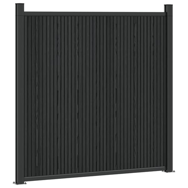 Stängselpanel 4 pcs WPC och aluminium Svart