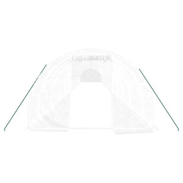 Växthus med stålram vit 72 m² 24x3x2 m