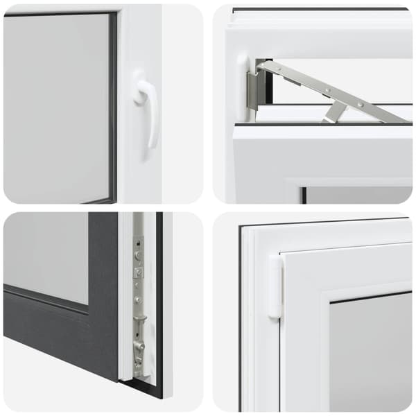 Källarfönster RISOR Antracit 80 x 70 cm PVC och glas