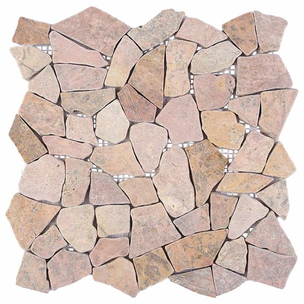 Mosaikplattor Röd 30 x 30 cm Marmor