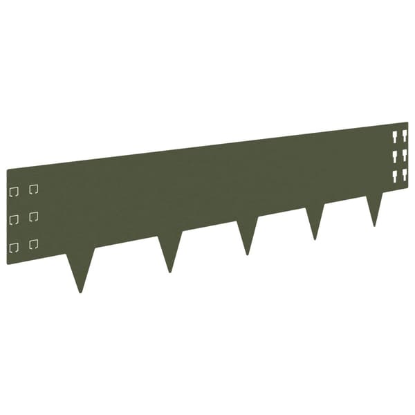 Kant för gräsmatta 30 pcs 100 x 25 cm Stål Olivgrön