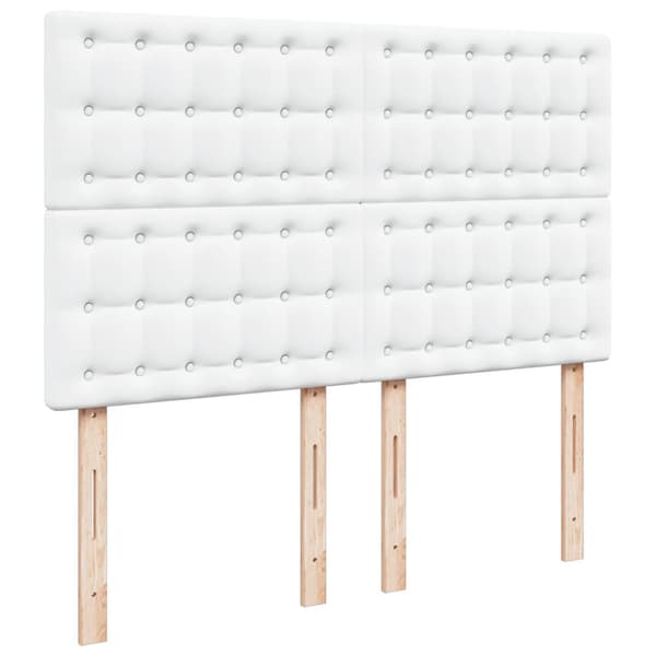 Ramsäng med madrass vit 140x190 cm konstläder