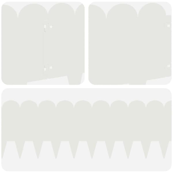 Kant för gräsmatta 10 pcs 103 x 25 cm Stål Vit