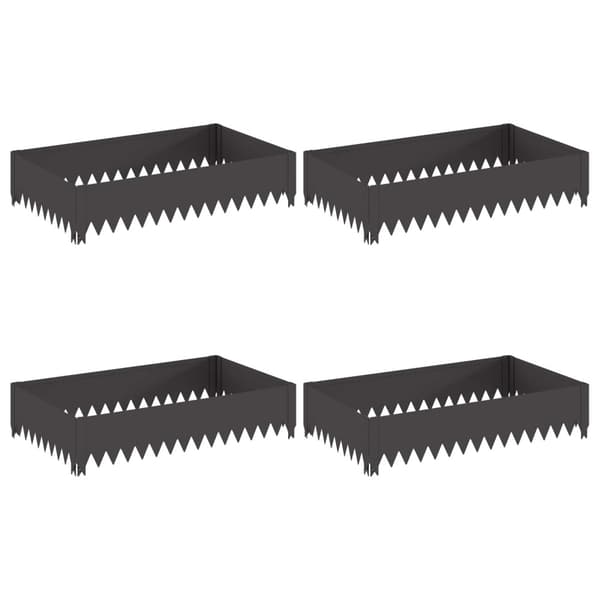 Kant för gräsmatta 4 st 100 x 60 x 20 cm Stål Svart