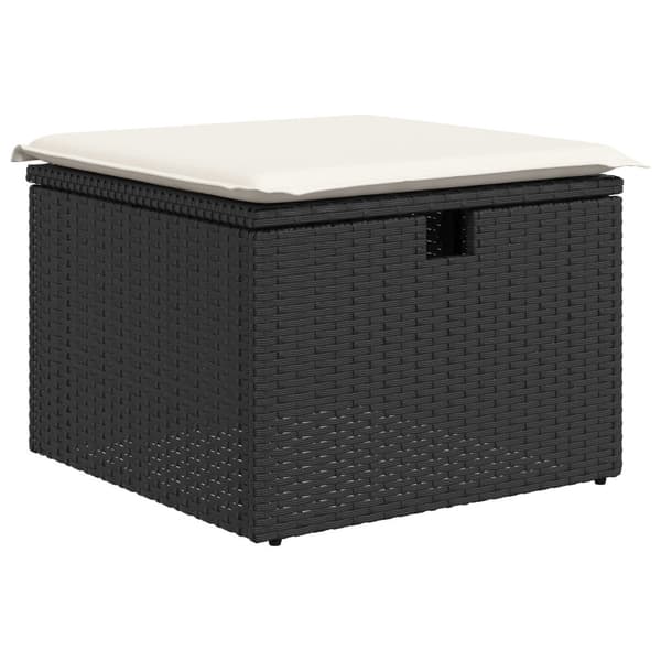 Trädgårdsoffset 9 st Svart Poly rattan