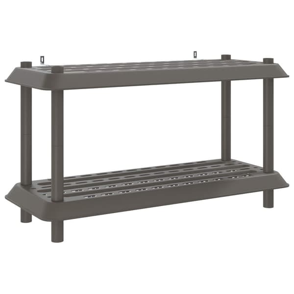 Hyllsystem 2 nivåer 100 x 40 x 55,5 cm PP Ljusgrå