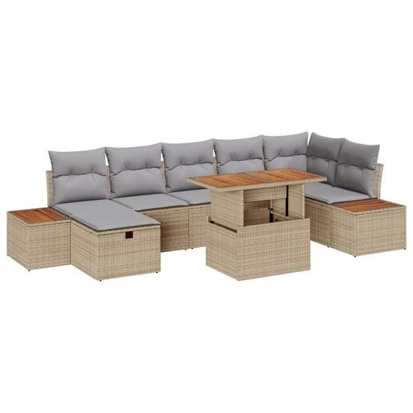 Trädgårdsoffset 8 st Beige konstrotting