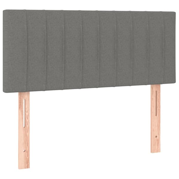 Ramsäng med madrass & LED mörkgrå 80x200 cm tyg