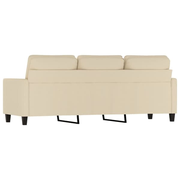 3-sitssoffa gräddvit 180 cm tyg