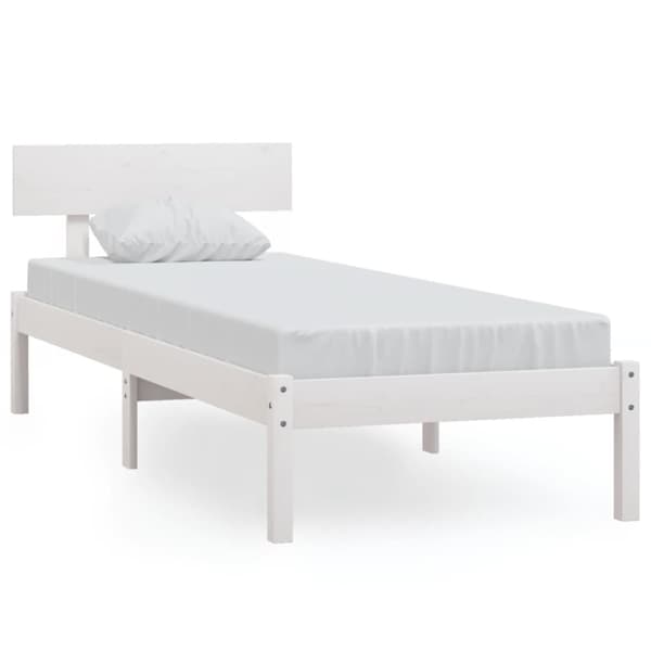 Sängram vit massiv furu 90x200 cm