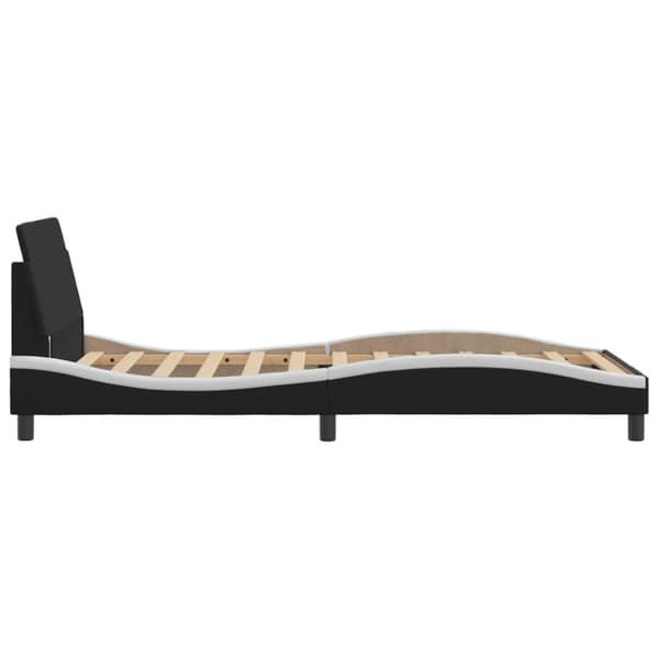 Bed Frame "Dover" Black&White 100x200 cm Faux Leather