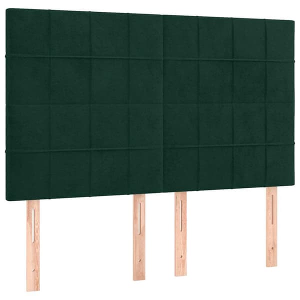 Ramsäng med madrass mörkgrön 140x190 cm sammet
