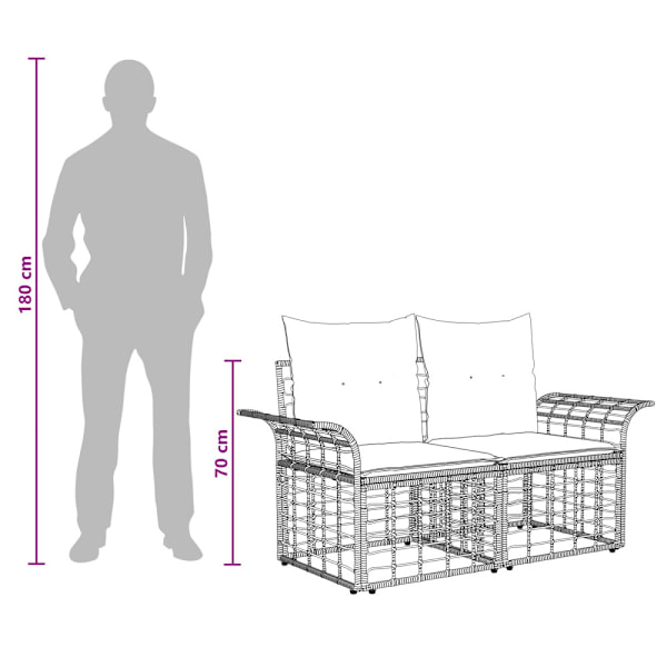 Utomhussoffset 9 pcs Svart och Mörkgrå Polyester