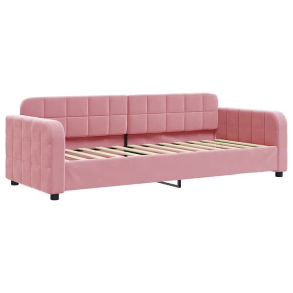 Dagbädd utdragbar rosa 80x200 cm sammet