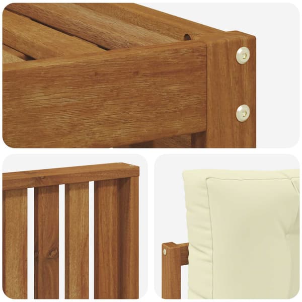 Utomhussoffset med kudde 4 pcs Naturlig och Grädde