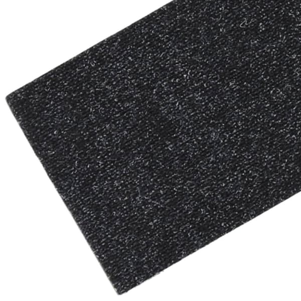 Trappmattor självhäftande 15 st 76x20 cm svarta rektangulära
