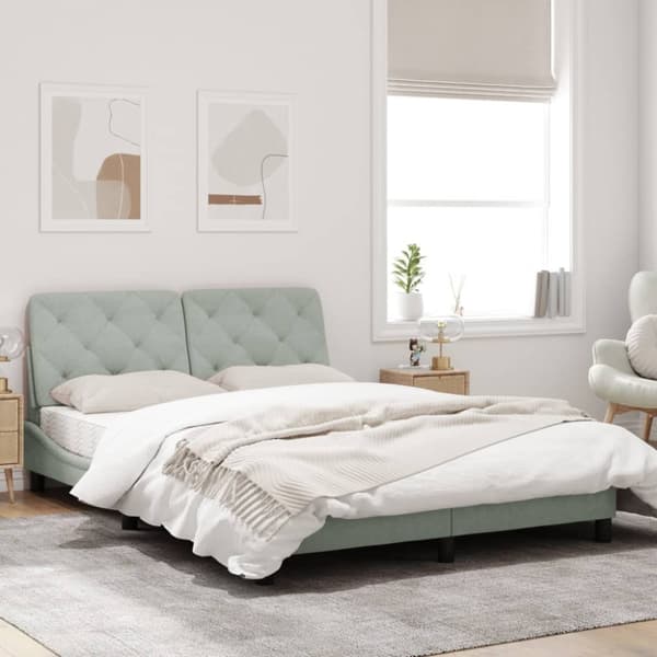 Bed Frame without Mattress Light Grey 140x200 cm Velvet