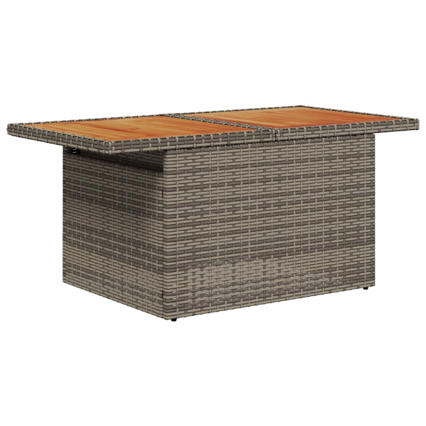 Trädgårdsoffset med lagring 9 pcs Grå Poly rattan
