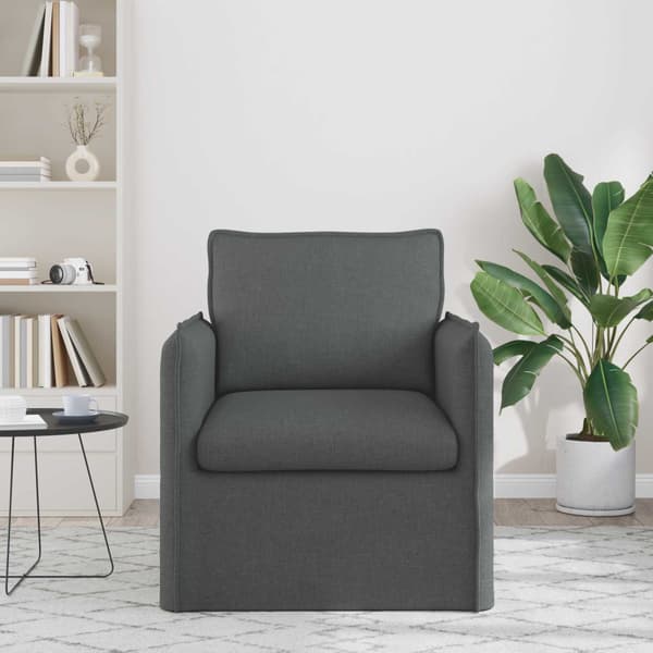Soffa Mörkgrå 75 x 82 x 85 cm tyg