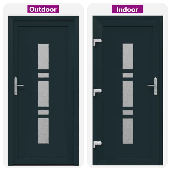 Framdörr 98 x 200 cm PVC Antracit