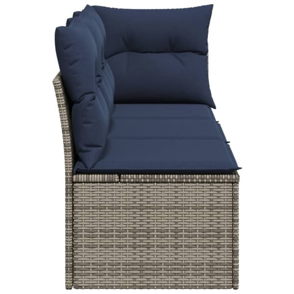 Trädgårdsoffa med kudde Grå 172 x 62 x 69 cm Poly rattan