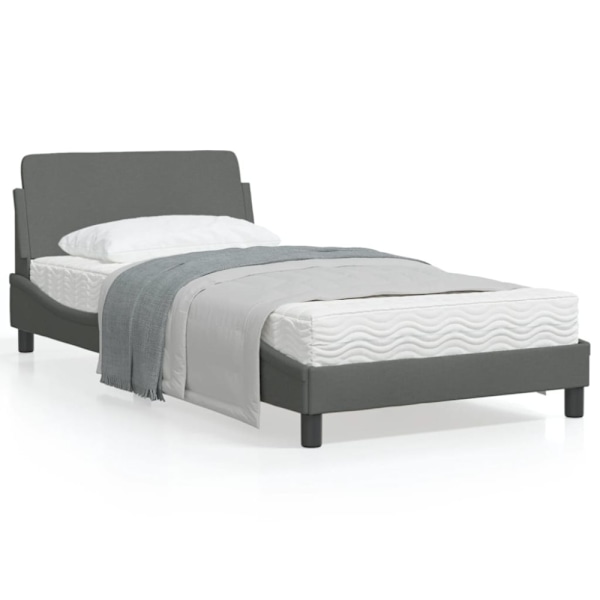 Bed Frame "Dover" Dark Grey 100x200 cm Fabric