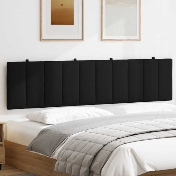 Headboard Cushion "Hanko" Black 200 cm Fabric