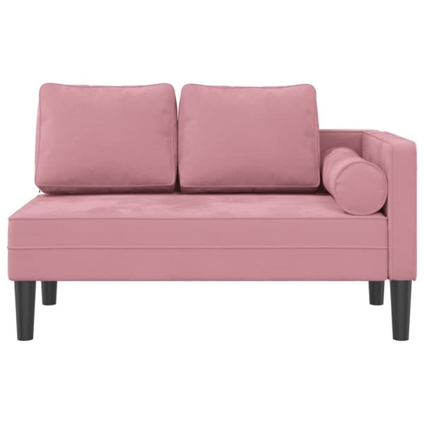 Schäslong med dynor rosa sammet