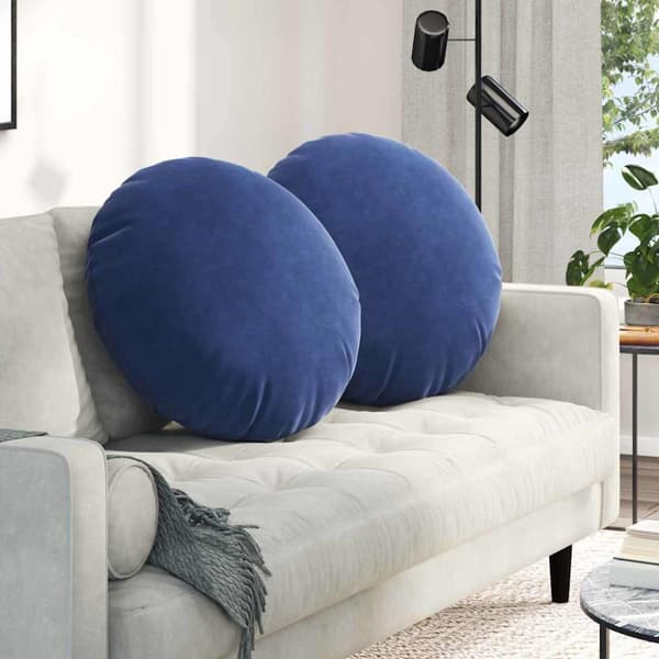 Sittkuddar 2 pcs Polisblå Ø60 x 21 cm Sammet