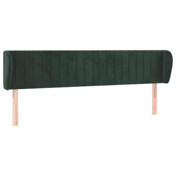 Sänggavel med kanter mörkgrön 183x23x78/88 cm sammet