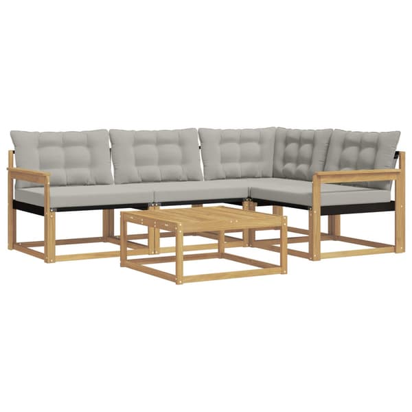 Utomhussoffset 5 pcs Vit och ljusgrå 79 x 79 x 37 cm