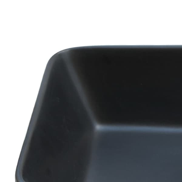 Handfat svart och brun rektangulär 46x35,5x13 cm keramik