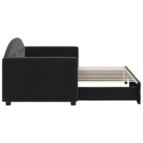 Dagbädd utdragbar svart 80x200 cm sammet