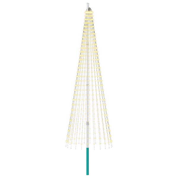 Julgransbelysning med markspett och flaggstång 300 cm