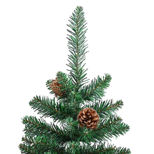 Smal julgran Grön 210 cm PVC och solid furu