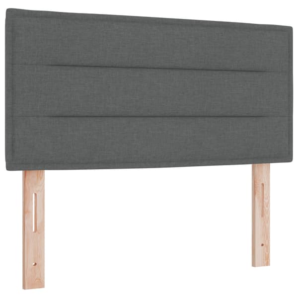 Bäddfjäder med huvudgavel Mörkgrå 200 x 80 cm tyg
