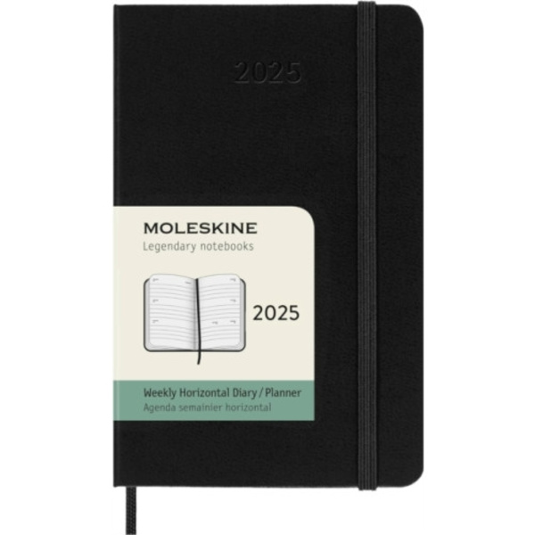 Moleskine 2025 12-Month Weekly Horizontal Pocket Hardcover Notebook: Black
