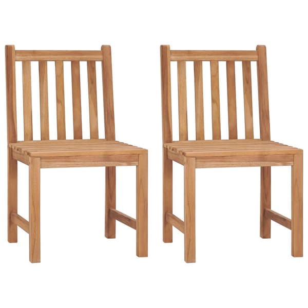 Trädgårdsstolar 2 st med dynor massiv teak