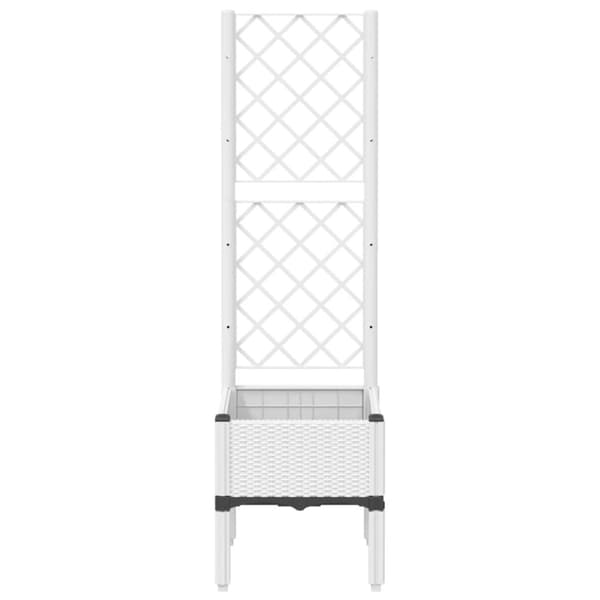 Odlingslåda med spaljé vit 40x40x142 cm PP
