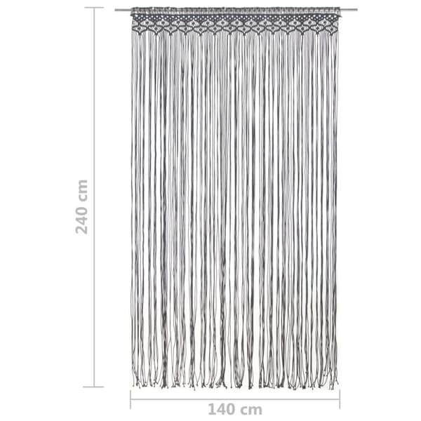 Gardin makramé antracit 140x240 cm bomull