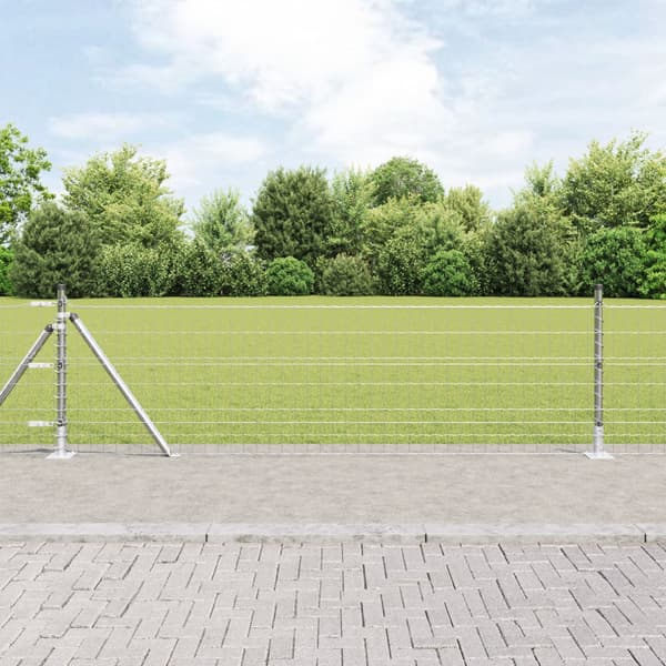 Stängsel med stolpe Silver 0,4 x 10 m Stål