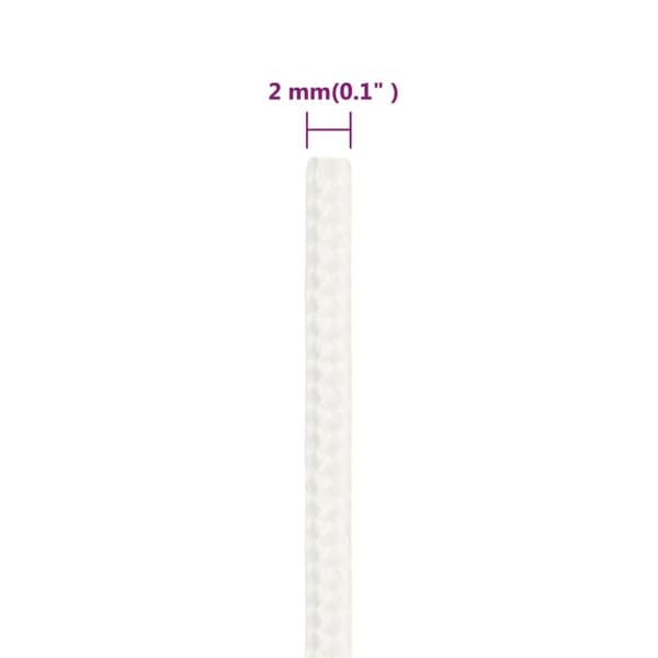 Båtlina helvit 2 mm 25 m polypropylen